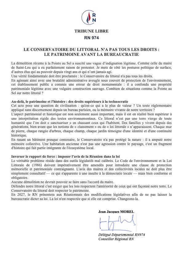 LE CONSERVATOIRE DU LITTORAL N'A PAS TOUS LES DROITS : LE PATRIMOINE AVANT LA BUREAUCRATIE